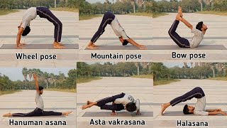 30 Yoga Poses with names  Yoga for all ages  Yoga Asana Beginner to Advanced [upl. by Kerwinn]