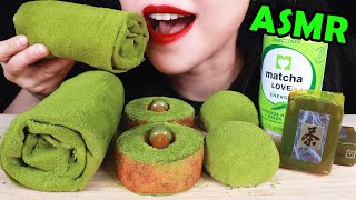 ASMR EDIBLE TOWEL CREPE CAKE MOCHI JELLY MATCHA PARTY 抹茶大福 ゼリー ミルクレープを食べる音 咀嚼音 녹차 크레이프 케이크 젤리 사탕 먹방 [upl. by Bauske676]