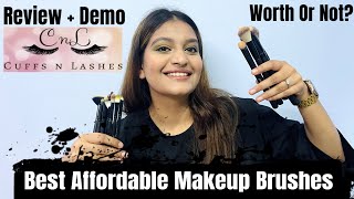 Review  Demo of Makeup Brushes from CuffsNLashes  Best Professional Makeup Brushes [upl. by Hamfurd]