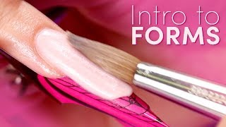 Intro to Forms 💅🏻How to Apply Acrylic on Nail Forms 💕Acrylic for Beginners [upl. by Eilyk57]