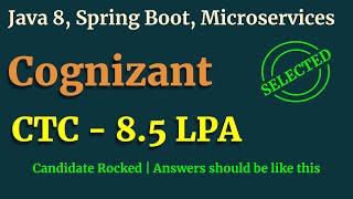 Cognizant Java Spring Boot Interview  Java Interview Questions amp Answers [upl. by Aneras428]