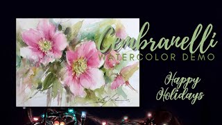 Hellebore Christmas Rose Lenten Rose  Watercolor Demo [upl. by Martyn]