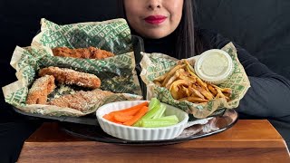 Asmr Cheesy Wingstop Hot Honey Rub and Garlic Parmesan Tenders Seasoned Fries Mukbang No Talking [upl. by Norse]