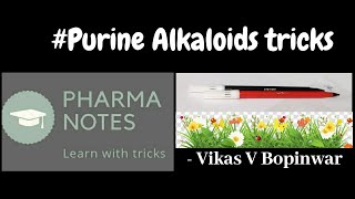 PURINE ALKALOIDS TRICKS  RRB PHARMACIST EXAM  GPAT  ESIC  PART29 [upl. by Ardnajela]