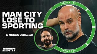 FULL REACTION Manchester City LOSE to Ruben Amorim amp Sporting in the Champions League 😳  ESPN FC [upl. by Nordna]