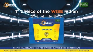 Eastman Immortal  Inverter Battery for longer power backup  20 Years warranty [upl. by Tessy218]