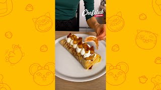 Marmorierte CrêpeRolle 🥞🤩 Das Star Dessert auf dem Tisch SHORTS [upl. by Cortie]