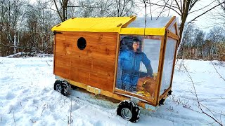 UPGRADING The Drivable Camper  Full Cabin Build  Snowy Overnight Adventure [upl. by Goff112]