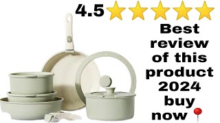 CAROTE 11pcs Pots and Pans Set Nonstick Cookware Set Detachable Handle Induction Kitchen Cookware [upl. by Adora]