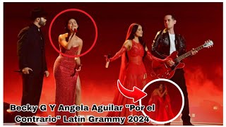 Presentación de Angela Aguilar y BeckyG cantando su Exito quotPor el Contrarioquot en Latín Grammy 2024 [upl. by Aryn742]