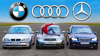 BMW v Mercedes v Audi £1000 DRAG RACE [upl. by Ymled]