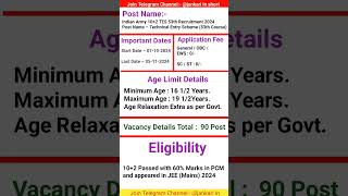 ✅Indian Army 102 TES 53th Online Form 2024✅jankariinshort TES jankariinshort ytshorts [upl. by Eolanda]