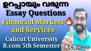 ഉറപ്പായും വരുന്ന Essay Questions Financial Markets and Services Calicut University Bcom 5th Sem [upl. by Ivz]