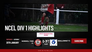 Wombwell Town Fc vs Swallownest Fc 200124 [upl. by Aigroeg]