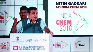 Exclusive  Shri Nitin Gadkari Inaugurates Day 1 Of IndiaChem 2018 [upl. by Eniarrol]