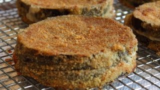 Baked Eggplant Sandwiches  OvenFried Eggplant Stuffed with Salami and Cheese [upl. by Irap680]