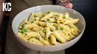 Pasta Gorgonzola with Peas Sauce From Pasta Water [upl. by Eustis180]