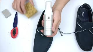 How to clean nubuck driving shoesloafers  shoebutler [upl. by Attikin592]