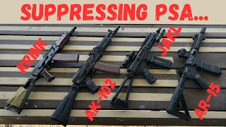 Suppressing PSA Krink AK102 JAKL AR15 and ARV [upl. by Lindbom]