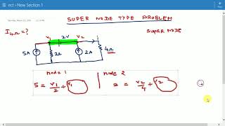 CIRCUITS  NODAL ANALYSIS PROBLEMS 4  SUPER NODE PROBLEM  TAMIL class 26 [upl. by Eph653]