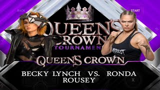 Becky Lynch VS Ronda Rousey Match for Queens Crown wwe2k23 [upl. by Kcirddet]