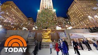 Rockefeller Center Opens Ice Rink Ushering In The 2022 holidays [upl. by Aernda]