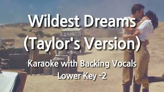 Wildest Dreams Taylors Version Lower Key 2 Karaoke with Backing Vocals [upl. by Nema915]