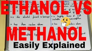 Ethanol vs MethanolDifference between ethanol and methanolEthanol and methanol difference [upl. by Svetlana132]