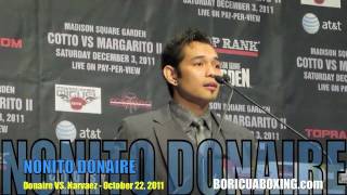 NONITO DONAIRE vs Omar Narvaez NYC Press Conference BoricuaBoxingcom [upl. by Anyad]