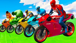 GTA V Epic New Stunt Race For Car Racing Challenge by Trevor and Shark spiderman [upl. by Apurk]