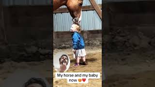 Babys horse 🐎 Friendship 😀 cutebaby horse 1millionviews buraqpakistan [upl. by Yenalem347]