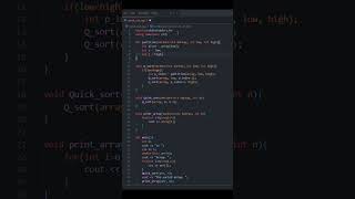 Sorting an array using Quick sort in C shorts cpluspluscoding [upl. by Levina84]
