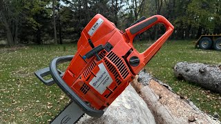 Review of the Husqvarna 395xp 90cc class professional chainsaw [upl. by Nodnelg215]