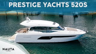 Prestige Yachts  520S  POV boat tour esterni e cabine [upl. by Howlend]