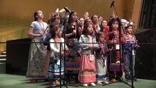 Onondaga Nation youth sing at United Nations [upl. by Haven]