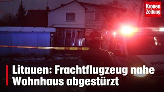 Litauen Frachtflugzeug nahe Wohnhaus abgestürzt  kronetv NEWS [upl. by Aicxela]