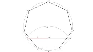 How to draw a regular heptagon inscribed in a circle [upl. by Bowlds]