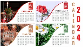 Calendar Design 2024  How to make 2024 Calendar Design in CorelDraw [upl. by Isteb411]