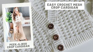 Crochet a Cardigan  Easy Crochet Crop Cardigan [upl. by Stevie]