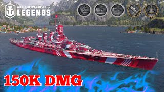 Vittorio Veneto Max Secondary Build Rampage 150K DMG World Of Warships Legends [upl. by Erodeht]