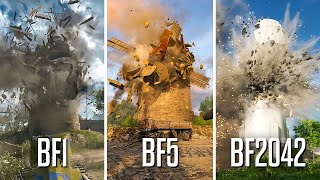 Battlefield Destruction Comparison Battlefield 1  Battlefield 5  Battlefield 2042 [upl. by Amron]