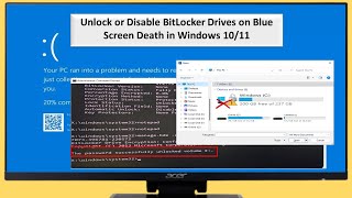 How to Unlock or Disable BitLocker Drives from Blue Screen Death in Windows [upl. by Enreval49]