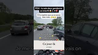 Suivre deux gendarme en interfile 👮🏽‍♂️🥲😭 moto motorcycle bike police cops bikelover [upl. by Cirnek892]