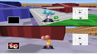 Toad vs Peach Block Fort Battle Mario Kart 64 on PC [upl. by Fawcett]