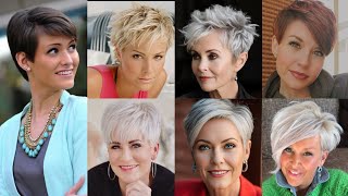 Most Popular and Simple Short Hairstyles for Older Women  2024 Hairstyles pixiehaircut hair [upl. by Ahsonek]