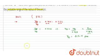 A solid AoBɵ has NaCltype closepacked structure If the radius of the cation [upl. by Almat]