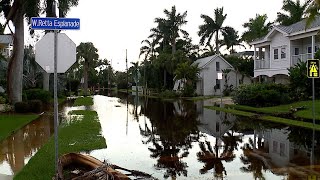 SWAMPED Downtown Punta Gorda roads still underwater a day after Hurricane Debby [upl. by Lhary]