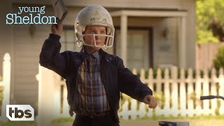 Young Sheldon Sheldon’s First Time As A Newspaper Delivery Boy Season 2 Episode 1 Clip  TBS [upl. by Icnarf]