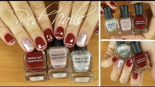 КАК красить НОГТИ КРАСНЫМ лаком и ДИЗАЙН с лаками Deborah Lippmann [upl. by Zipah]