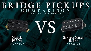 DiMarzio PAF PRO vs Seymour Duncan JB SH4  Passive Bridge Guitar Pickup Comparison Tone Demo [upl. by Anneres]